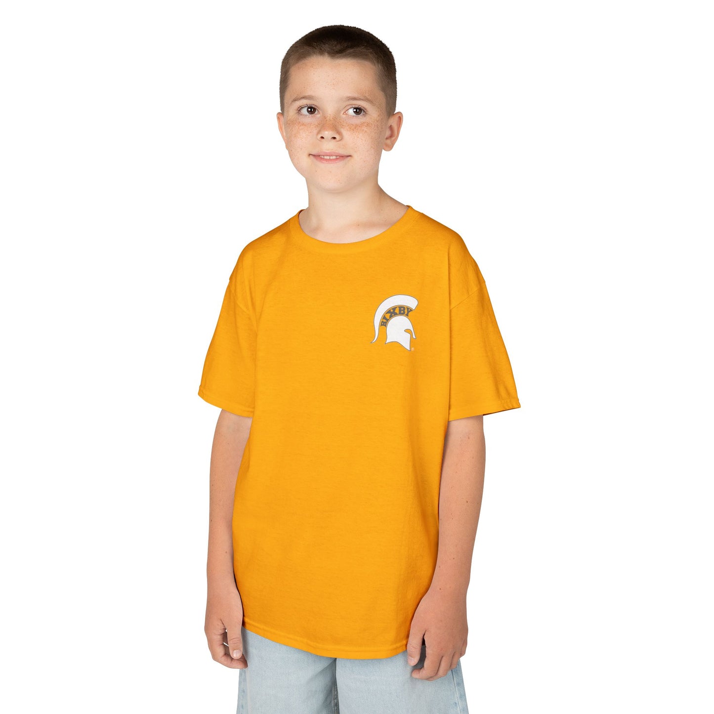 Spartan White Logo Youth Gildan Tee