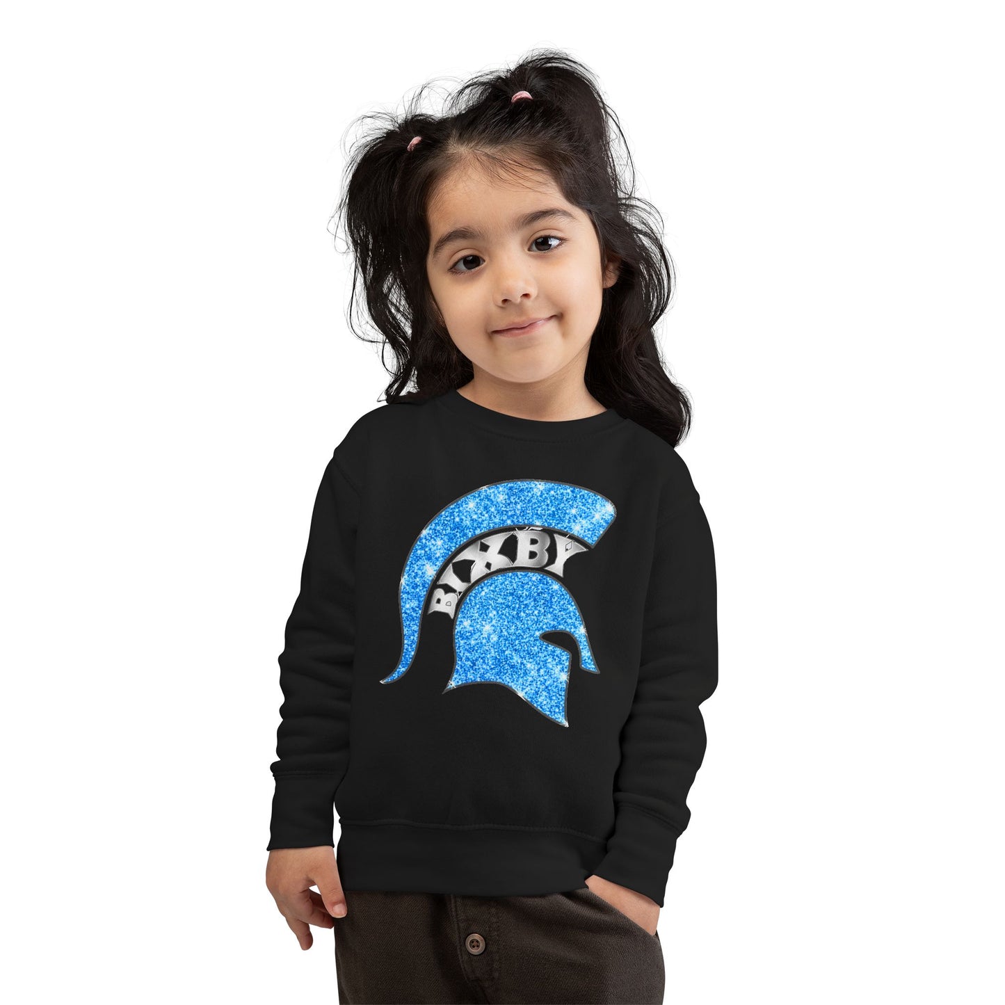 Bixby Spartans Blue Bling Toddler Rabbit Skins Sweatshirt