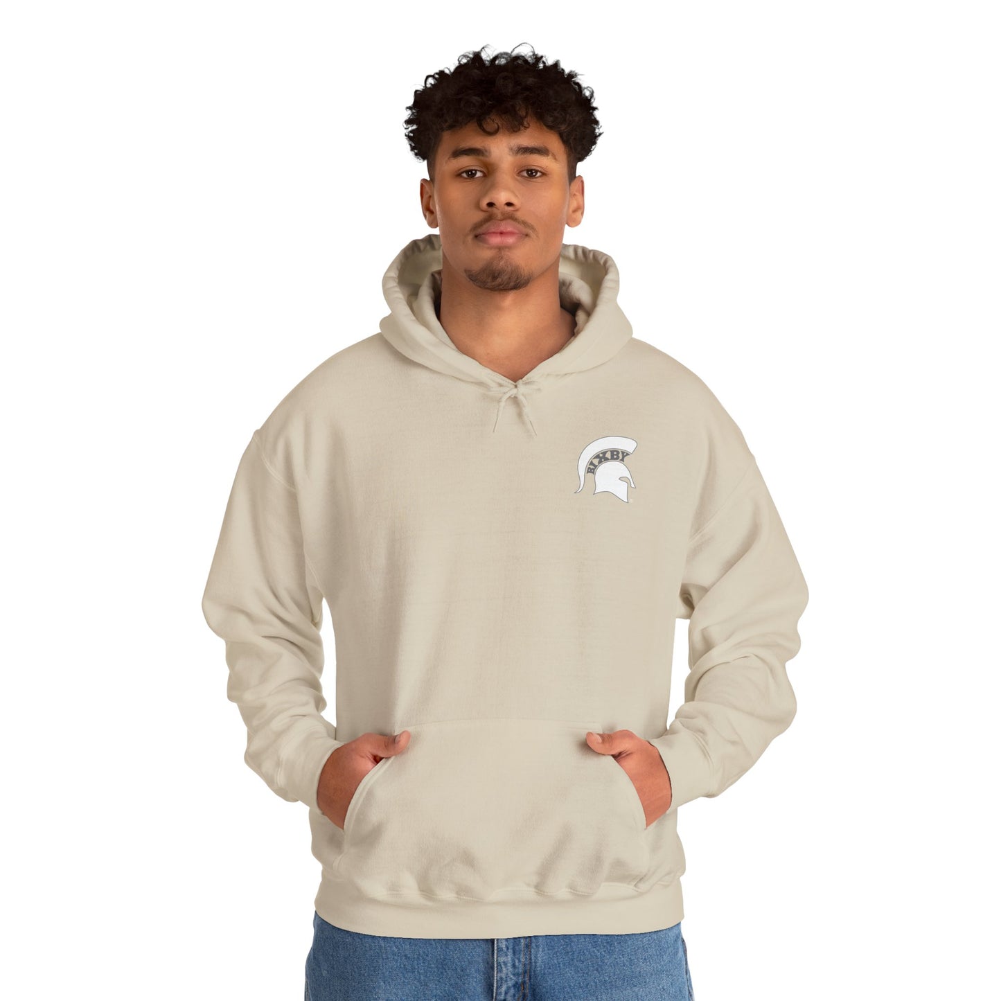 Spartan White Logo Gildan Hoodie
