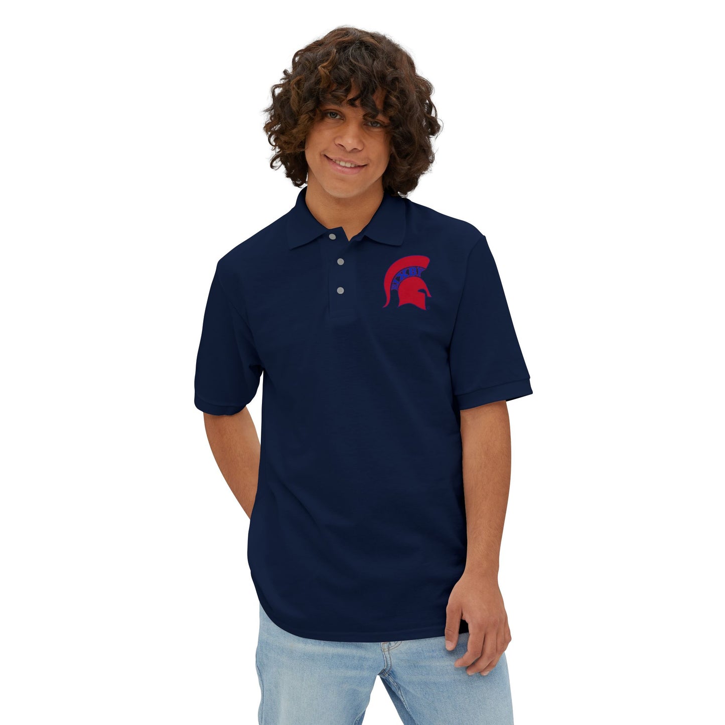 Spartan Red Logo Jerzees Polo