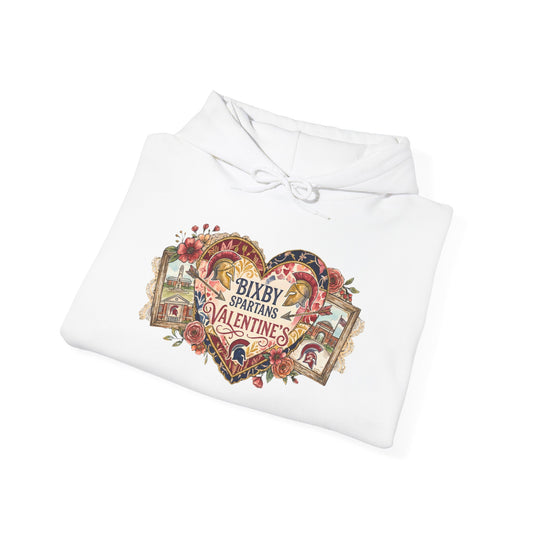 Bixby Spartan Valentine’s Heart Gildan Hoodie