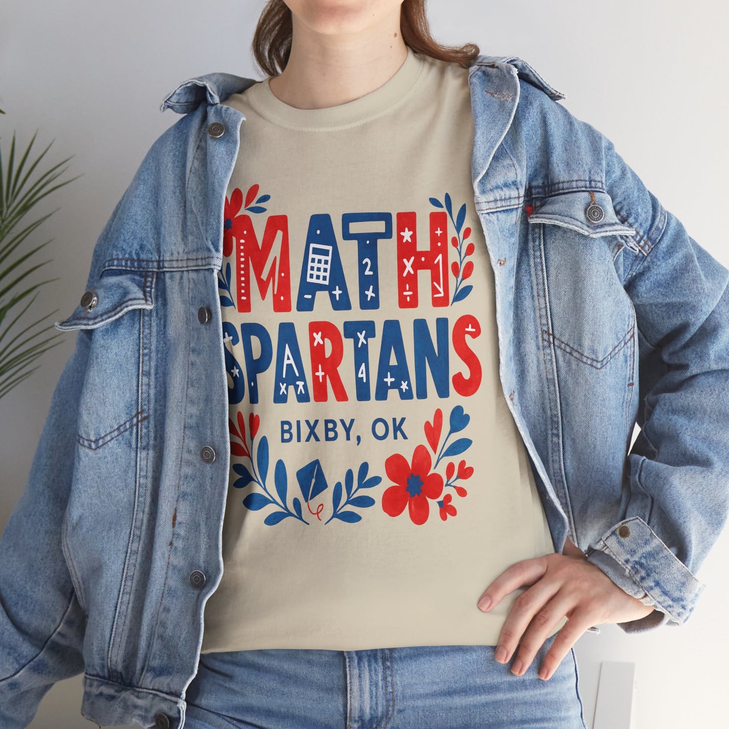 Floral Math Spartan Gildan Tee