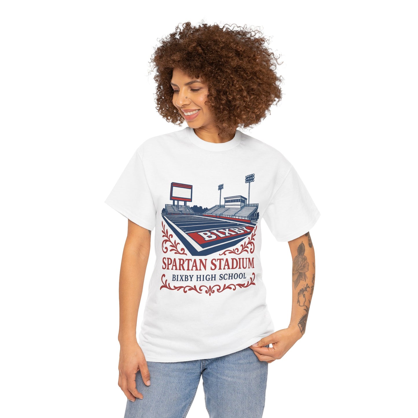 Ornate Spartan Stadium Gildan Tee