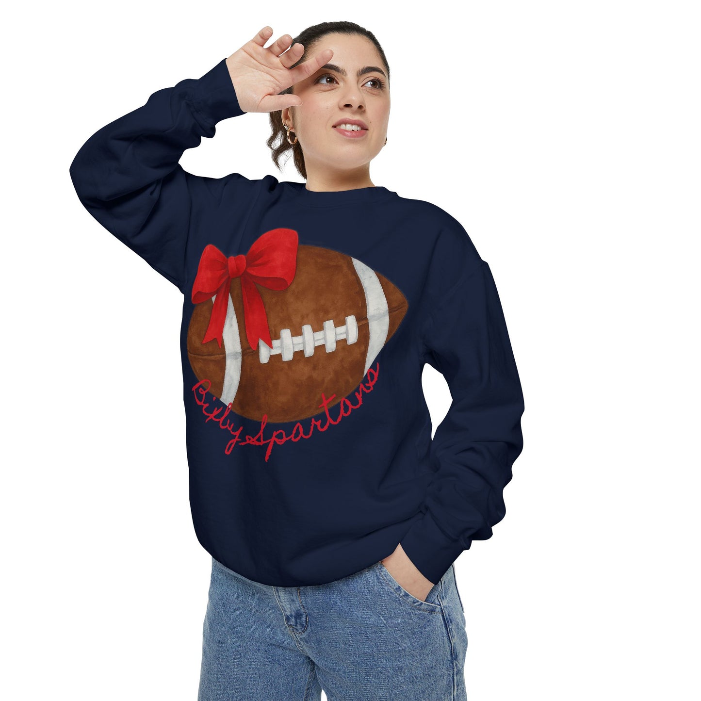 Bixby Spartans Cheer & Football Comfort Colors Sweatshirt