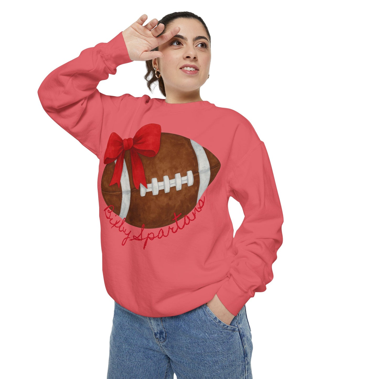Bixby Spartans Cheer & Football Comfort Colors Sweatshirt