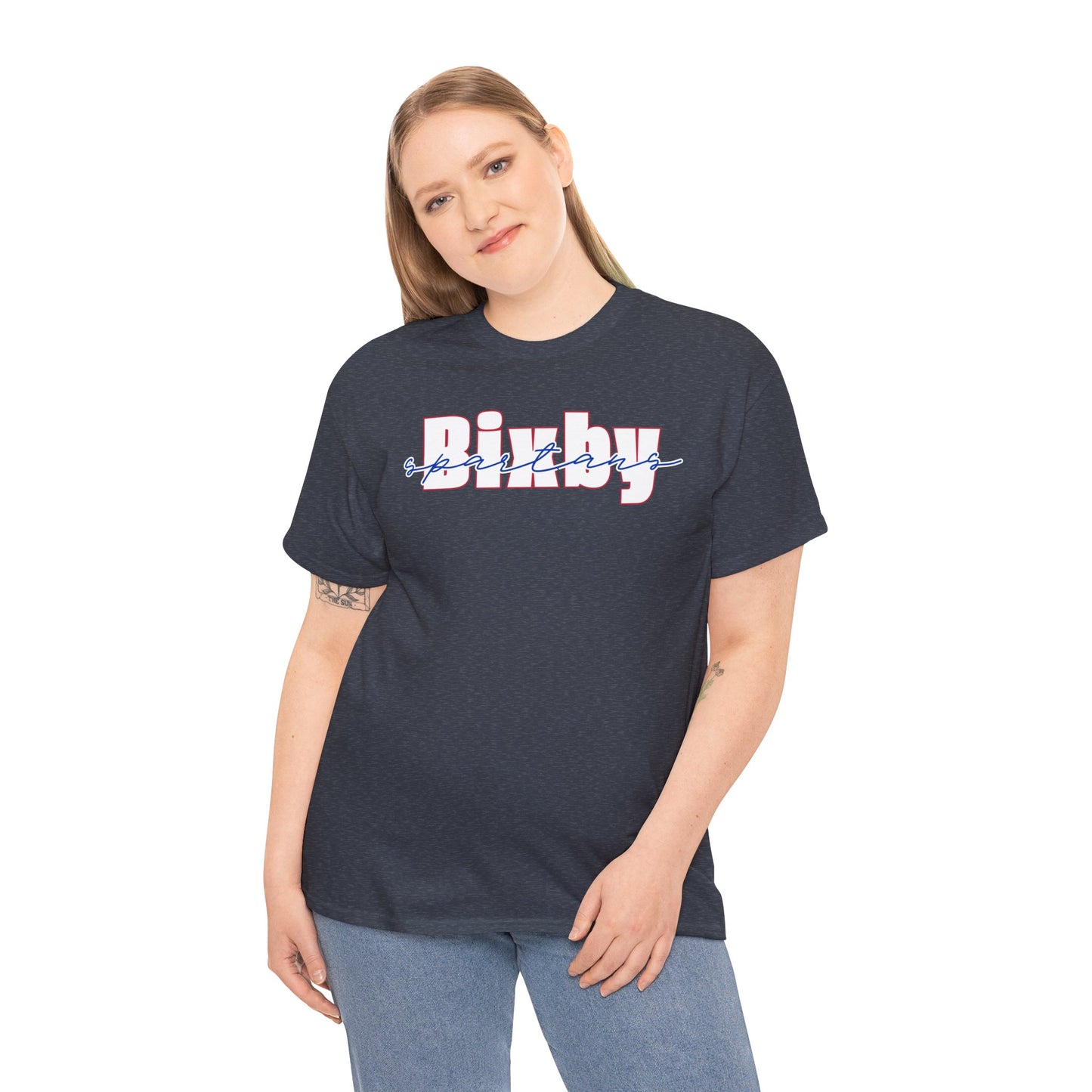 Bixby Spartans Cursive Gildan Tee