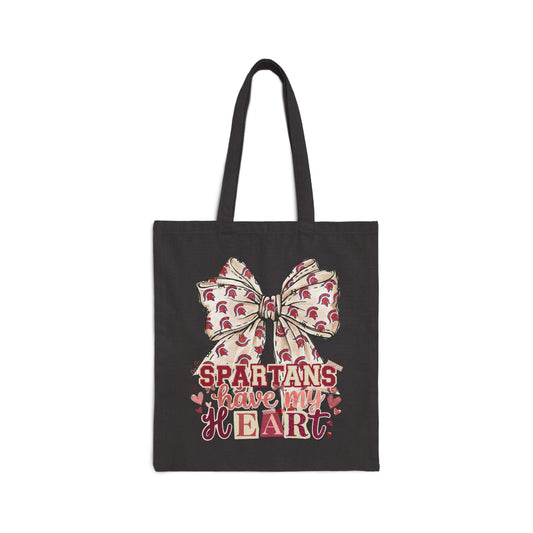 Spartans Have My Heart Canvas Tote
