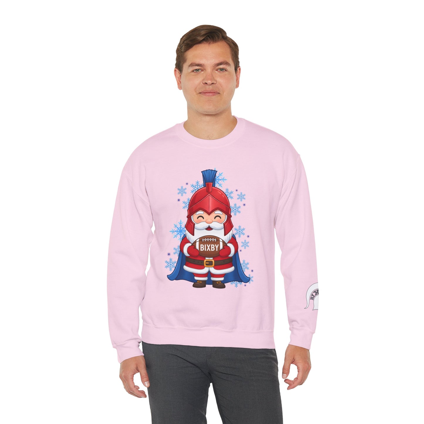Spartan Football Santa Gildan Sweatshirt With Sleeve Print