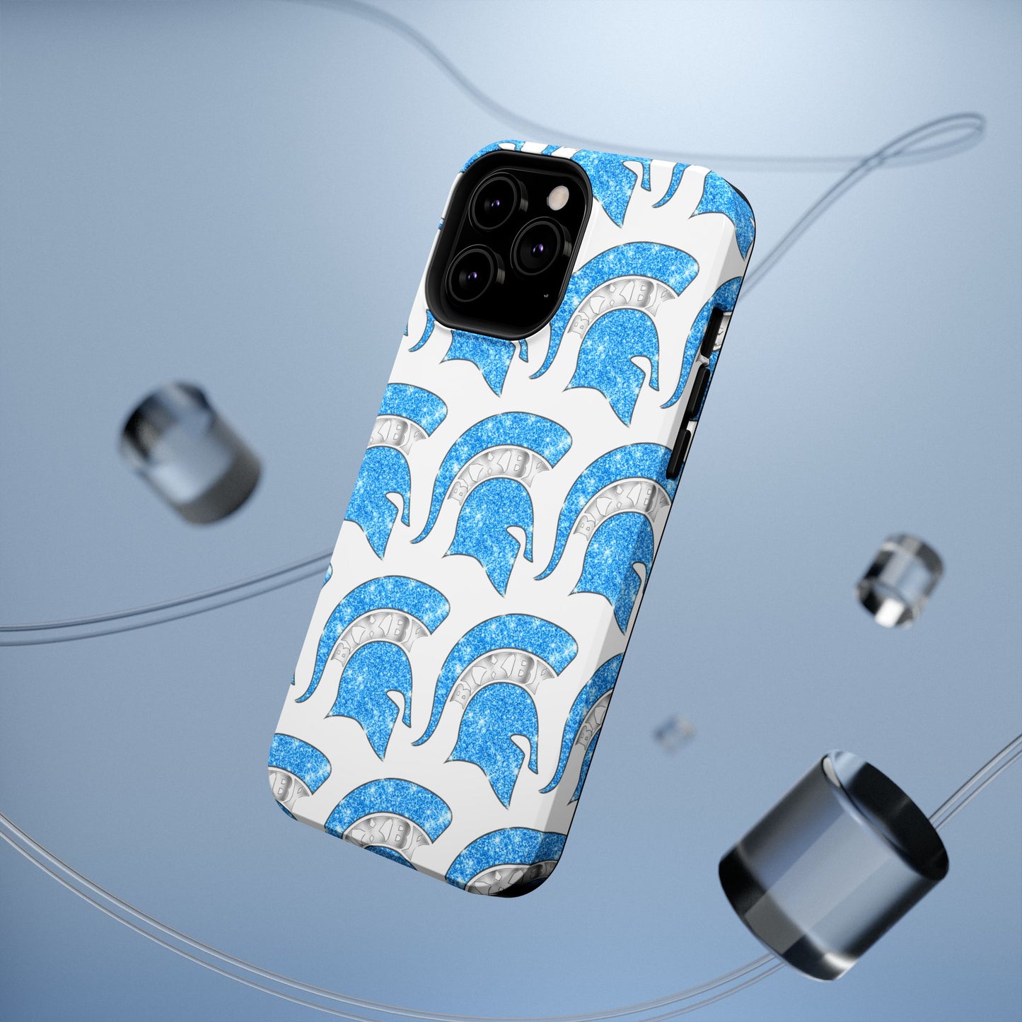 Bixby Spartan Blue Bling Logo Impact Resistant iPhone Case