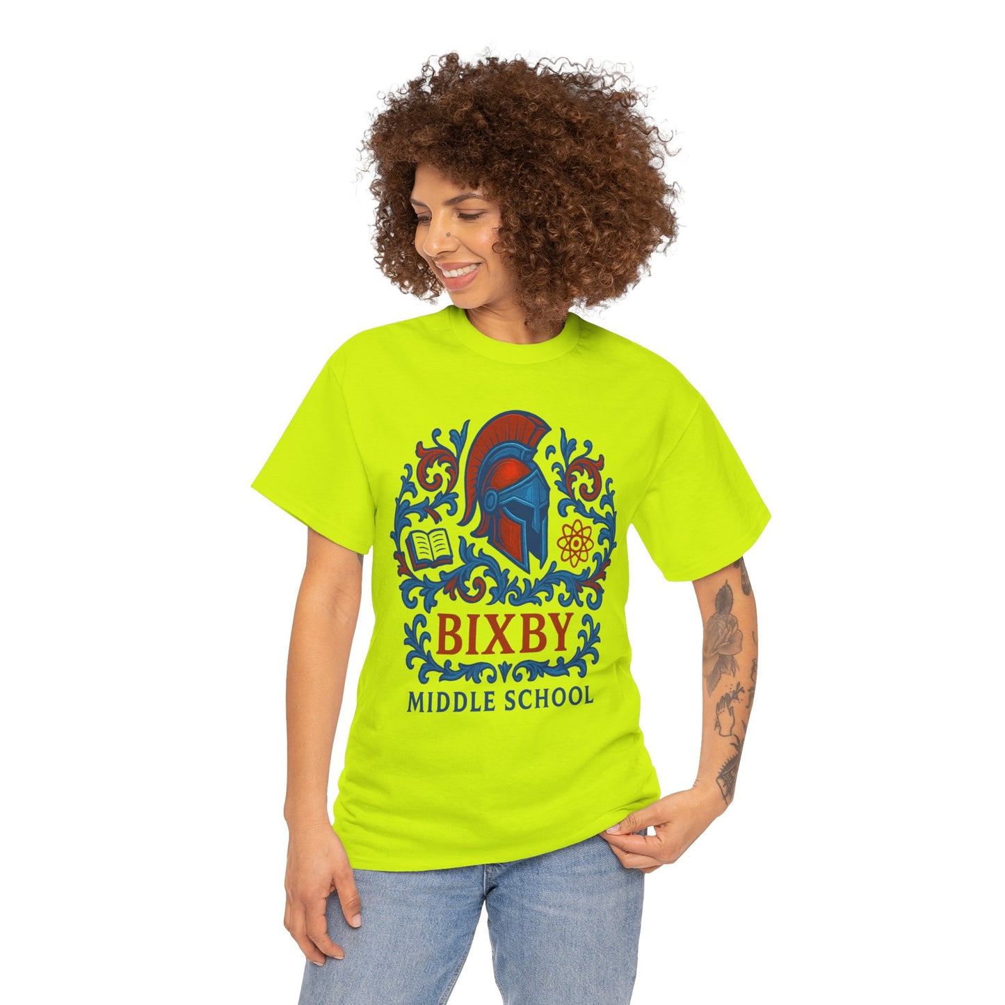 Floral Spartan Bixby Middle School Gildan Tee