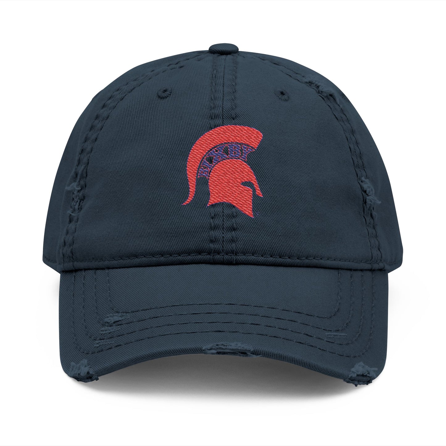 Spartan Red Logo Embroidered Distressed Classic Ballcap