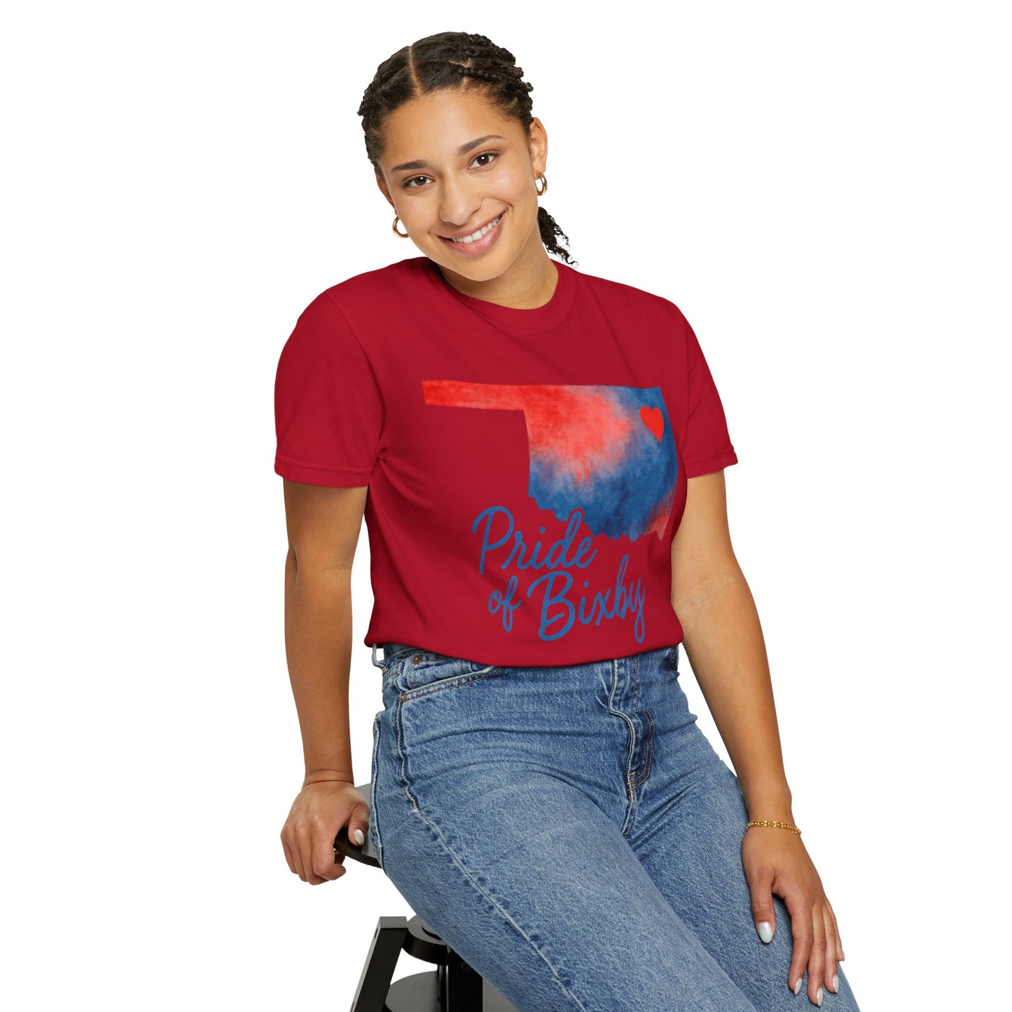 Pride of Bixby OK Watercolor Comfort Colors Tee