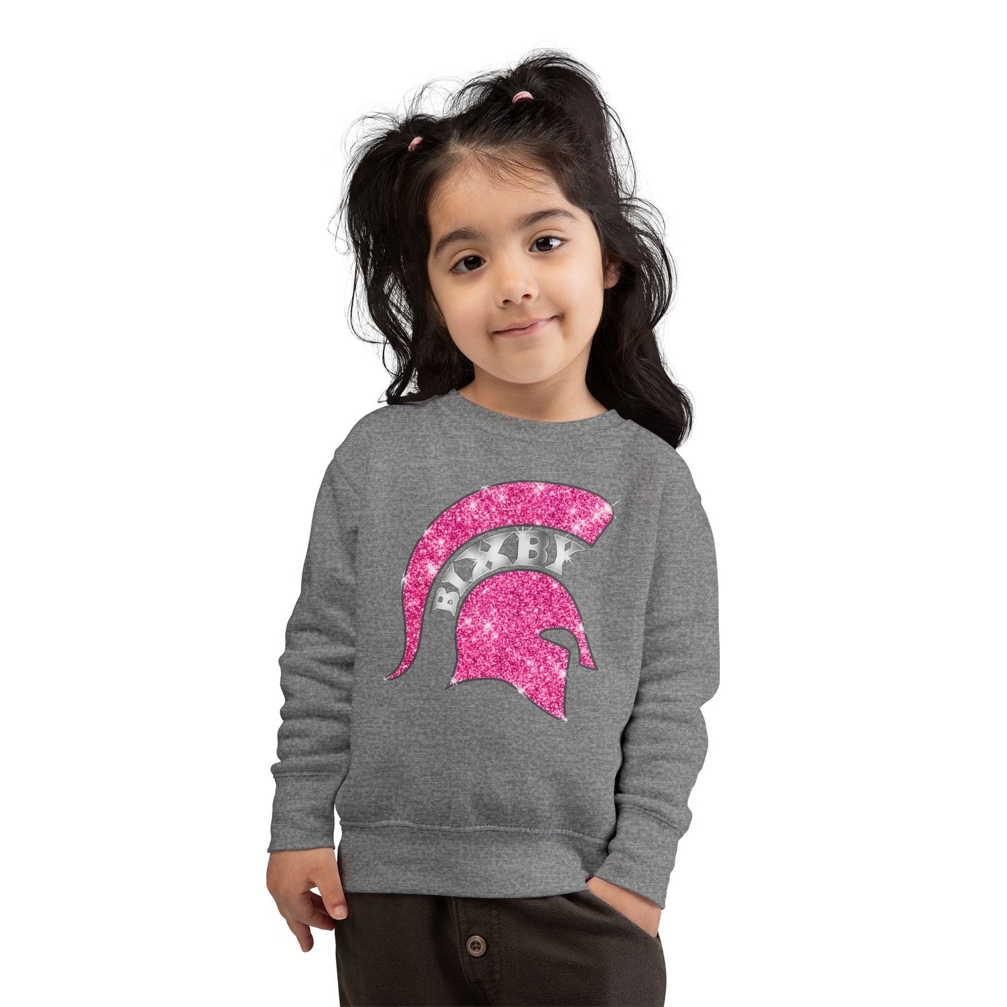 Bixby Spartan Pink Bling Toddler Rabbit Skins Sweatshirt