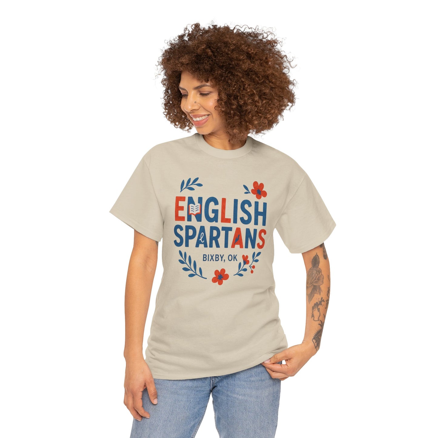 English Floral Spartan Gildan Tee