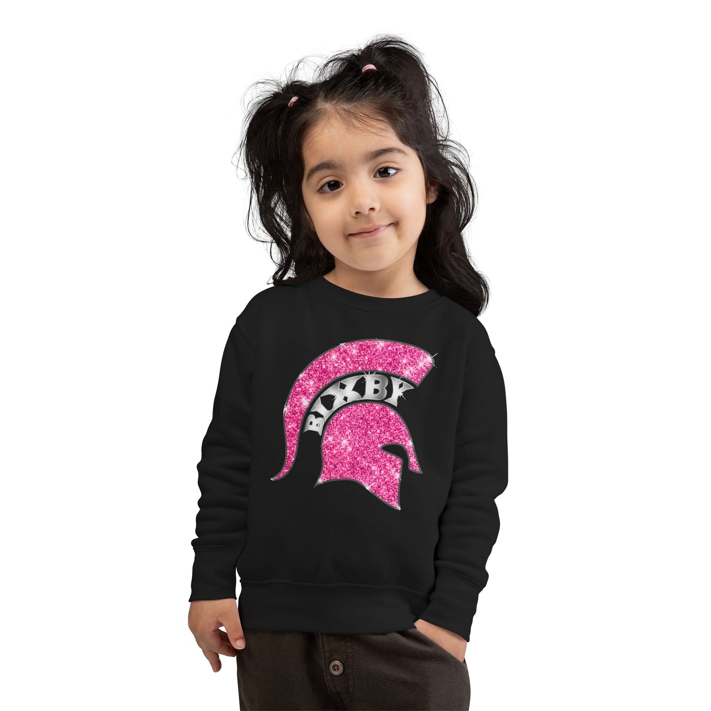 Bixby Spartan Pink Bling Toddler Rabbit Skins Sweatshirt