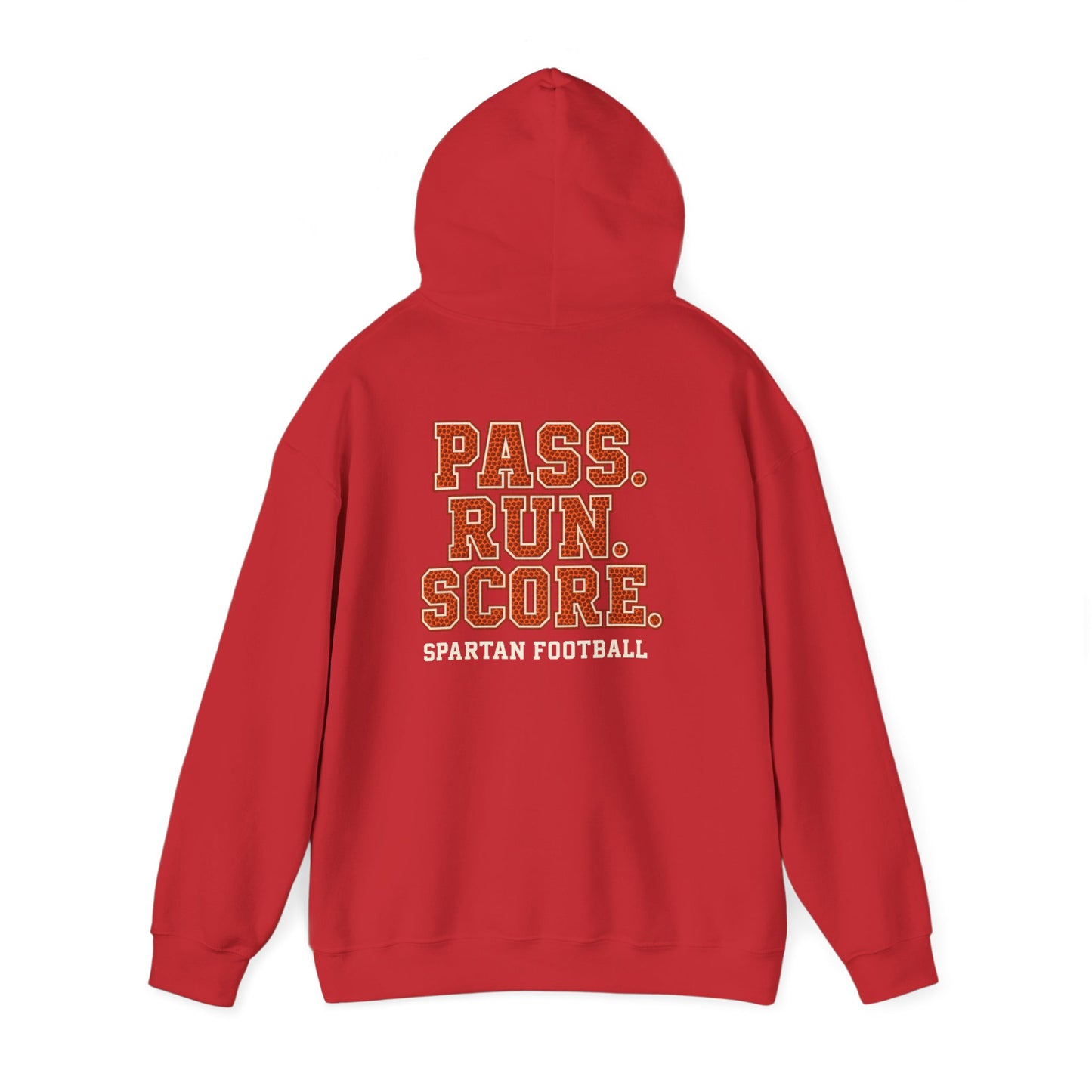 Pass. Run. Score Spartan Football Gildan Hoodie