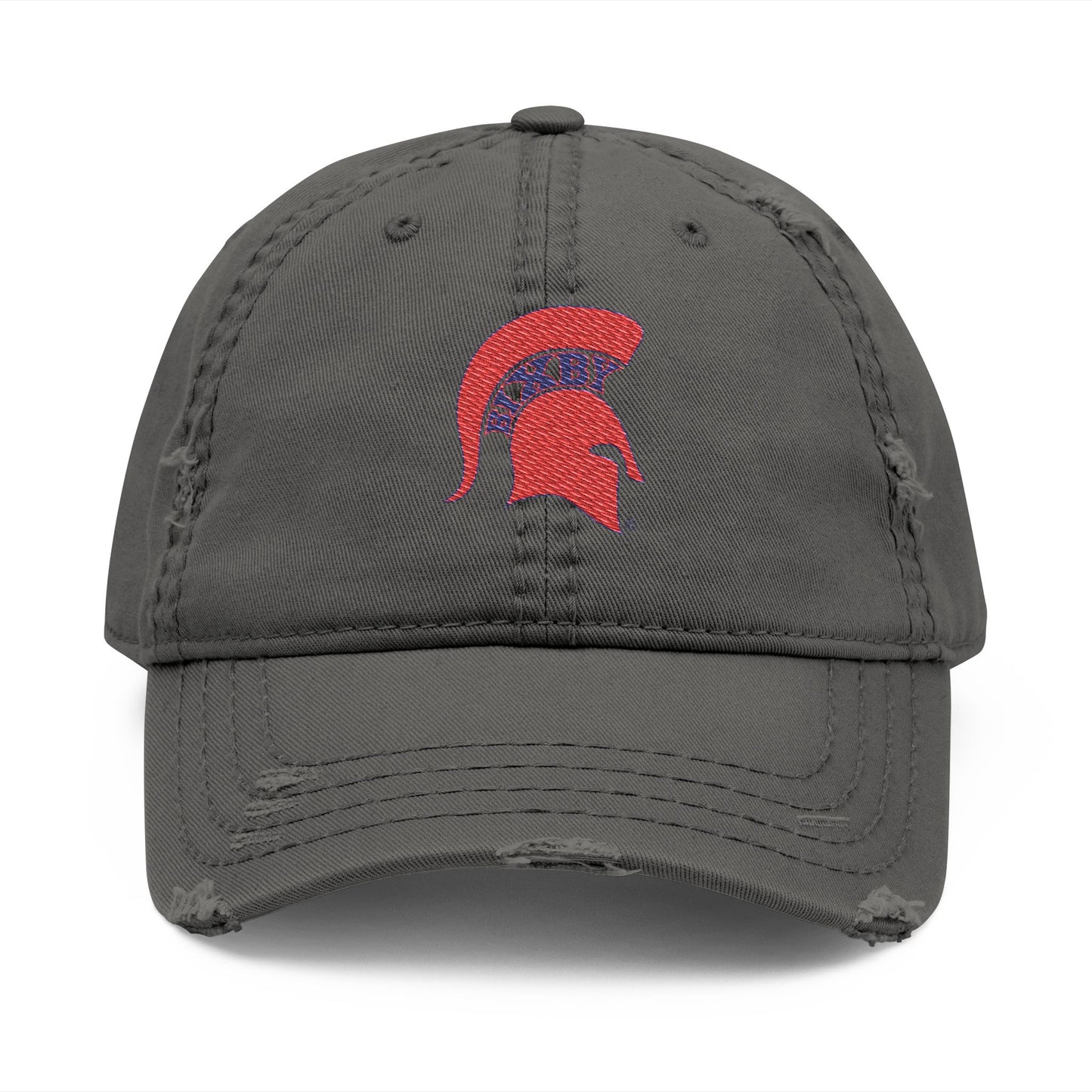 Spartan Red Logo Embroidered Distressed Classic Ballcap
