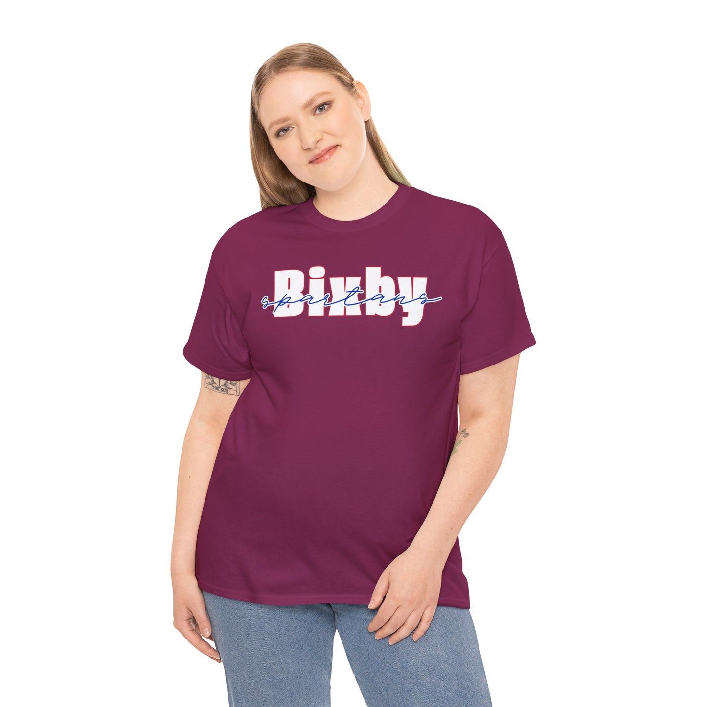 Bixby Spartans Cursive Gildan Tee