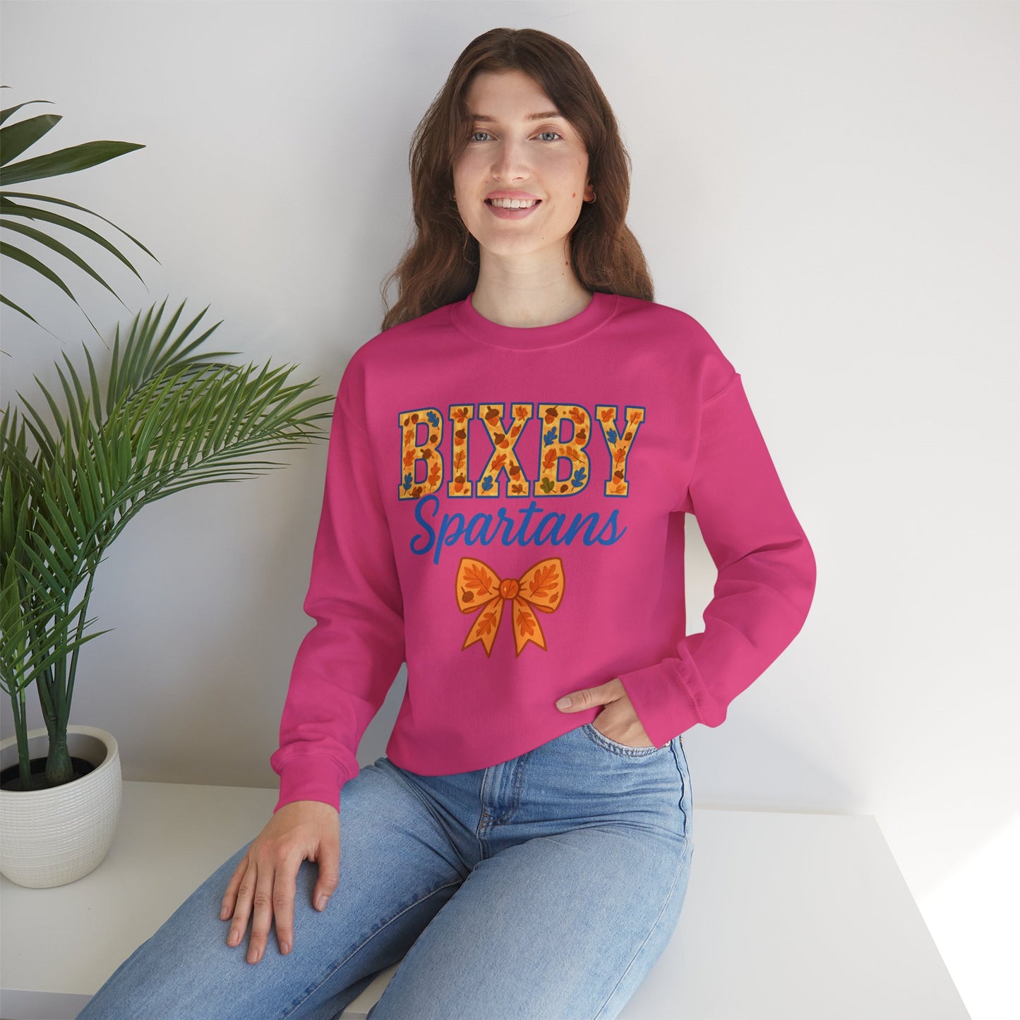 Bixby Spartans Fall Vibes Gildan Sweatshirt