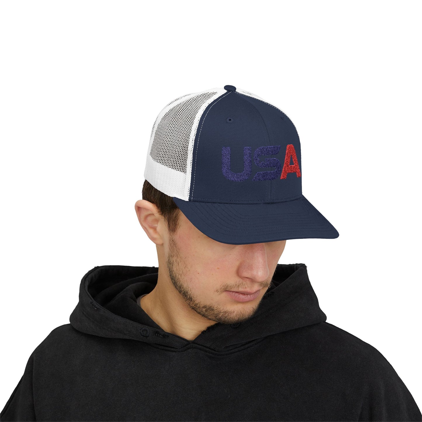 Patriotic USA Embroidered Trucker Snapback