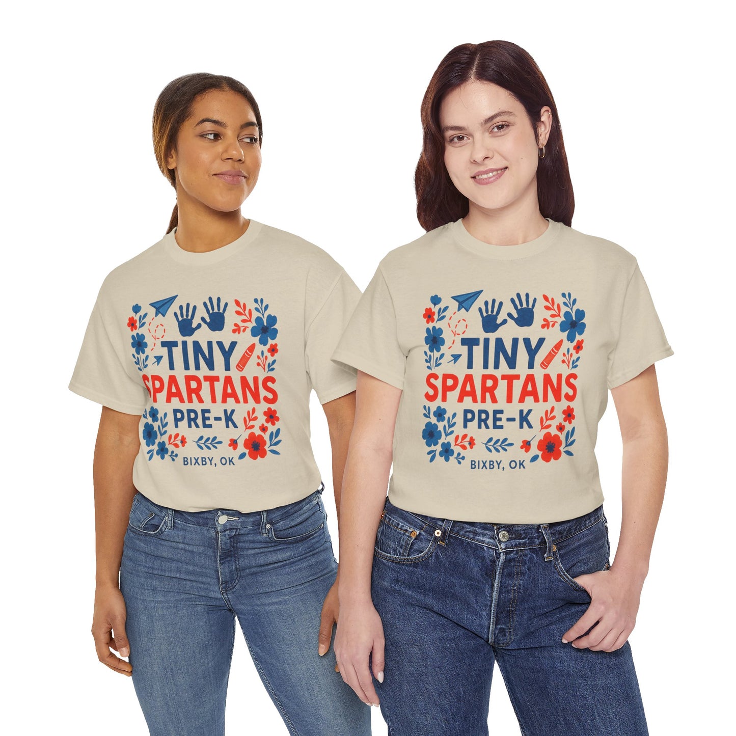 Floral Tiny Pre-K Spartan Gildan Tee