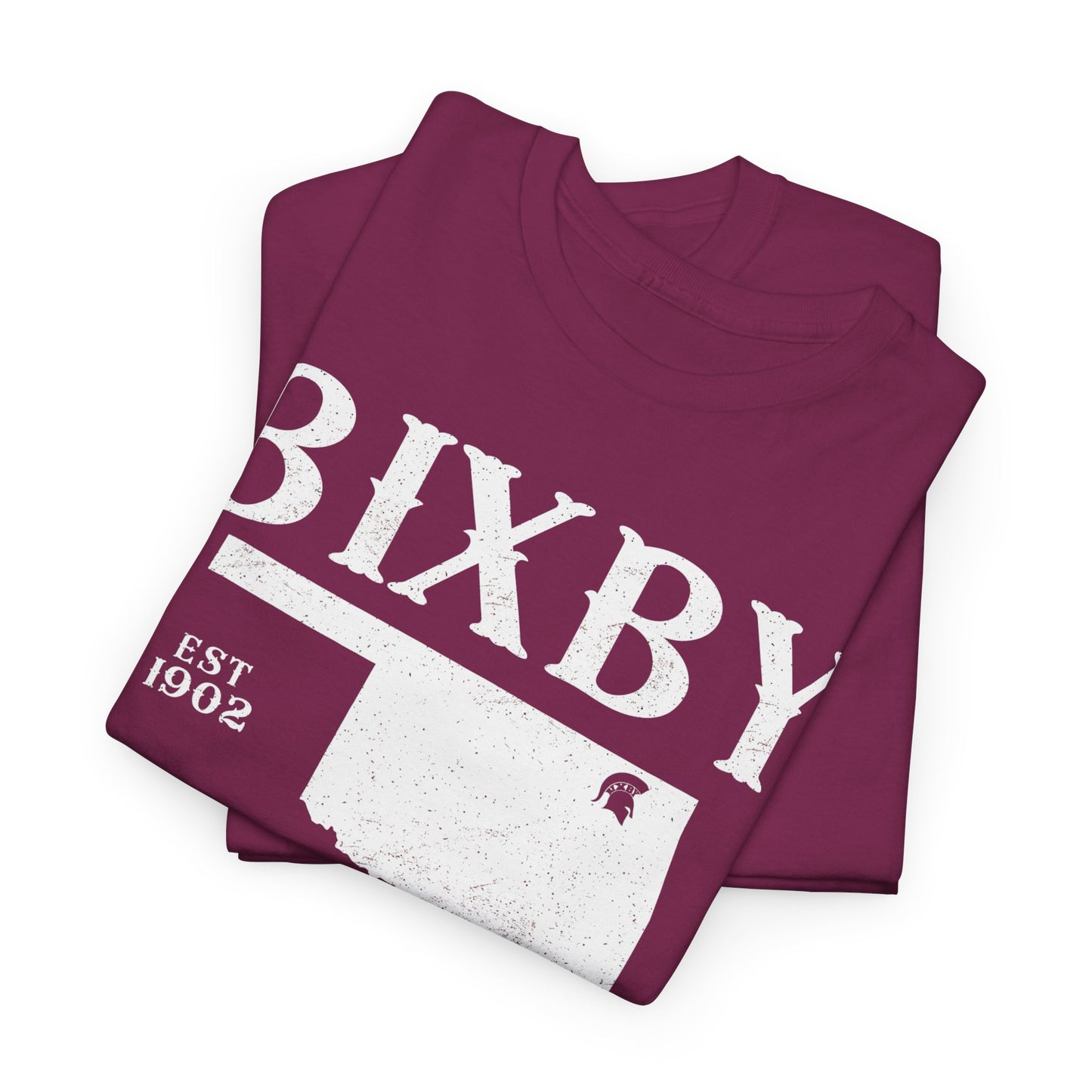 Bixby Oklahoma Spartans Distressed Grunge Effect Gildan Tee