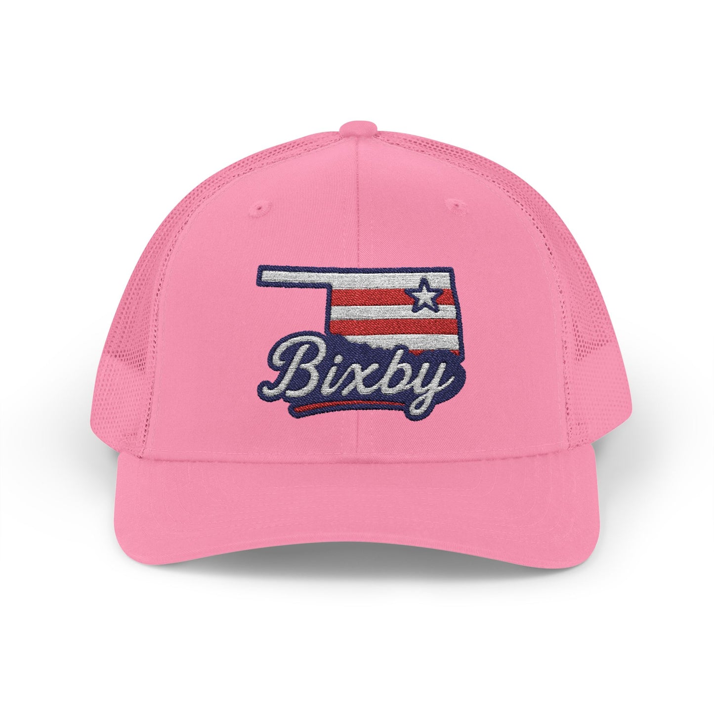Bixby OK Red White & Blue Embroidered Trucker Snapback