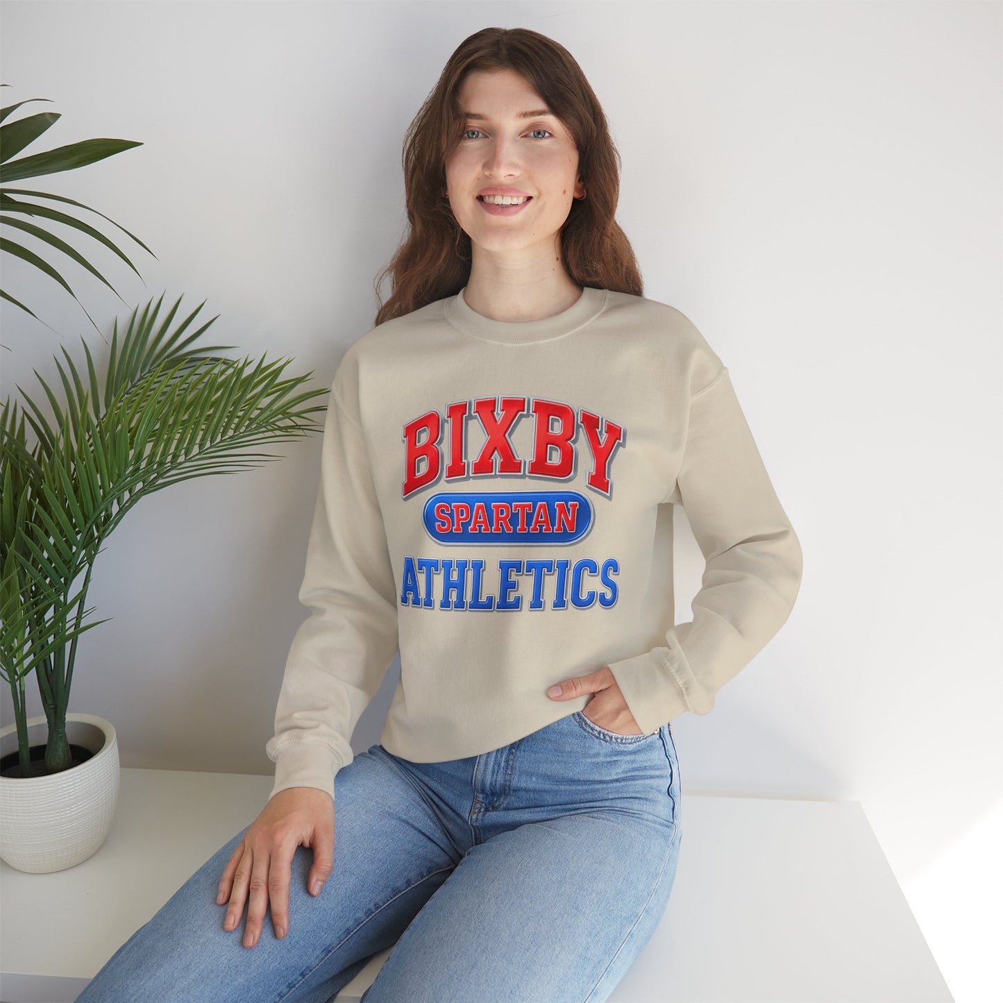 Bixby Spartan Athletics Metallic Gildan Sweatshirt