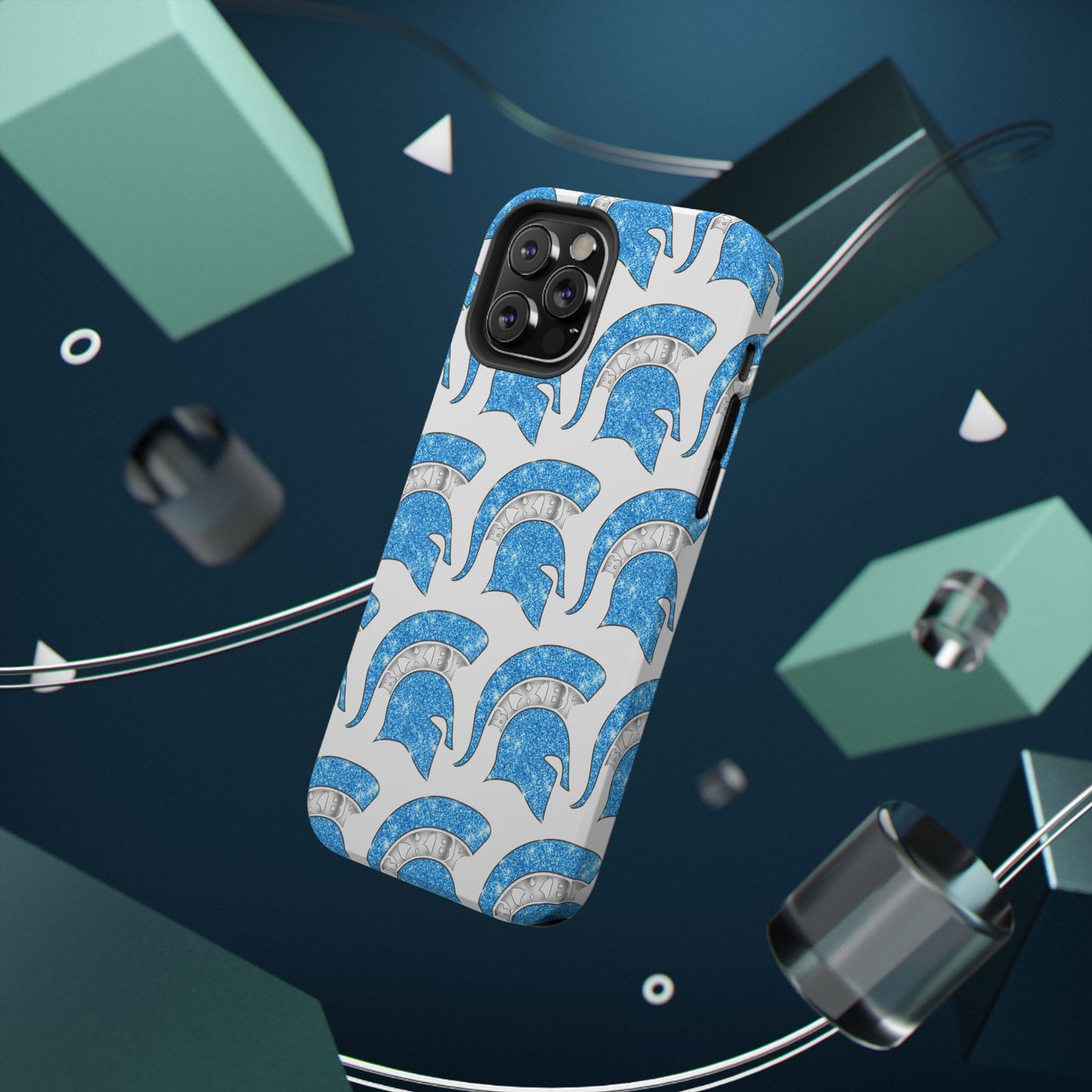 Bixby Spartan Blue Bling Logo Impact Resistant iPhone Case