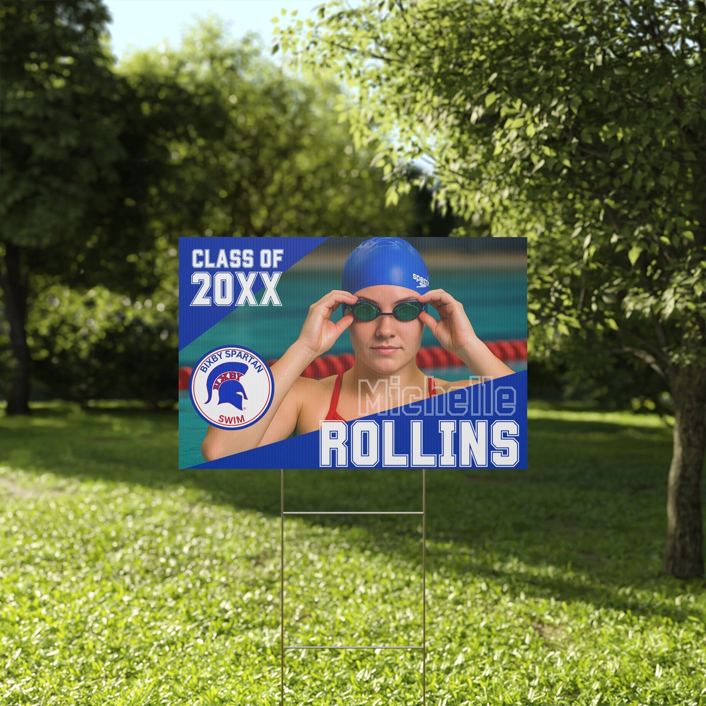 Bixby Spartan Swim Yard Sign