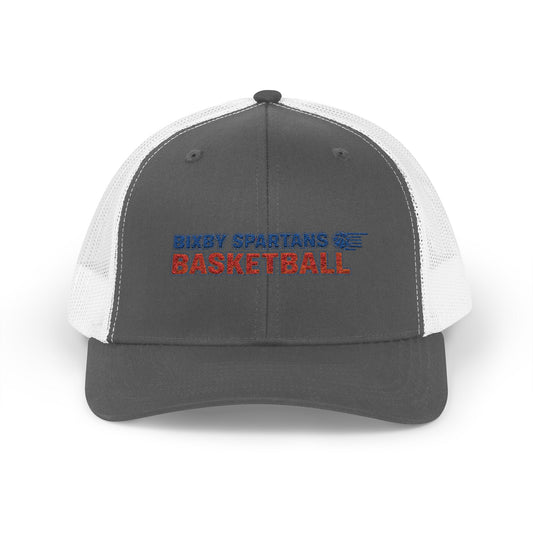 Bixby Spartans Basketball Embroidered Trucker Snapback