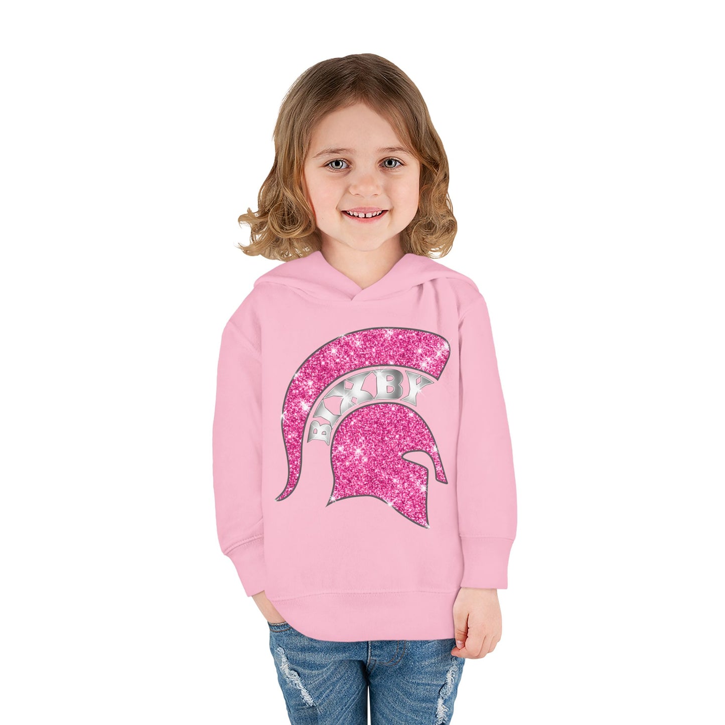 Bixby Spartans Pink Bling Toddler Rabbit Skins Hoodie