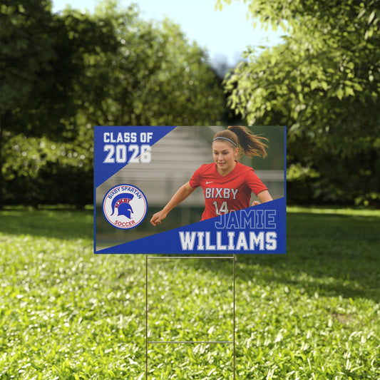 Bixby Spartan Soccer Yard Sign