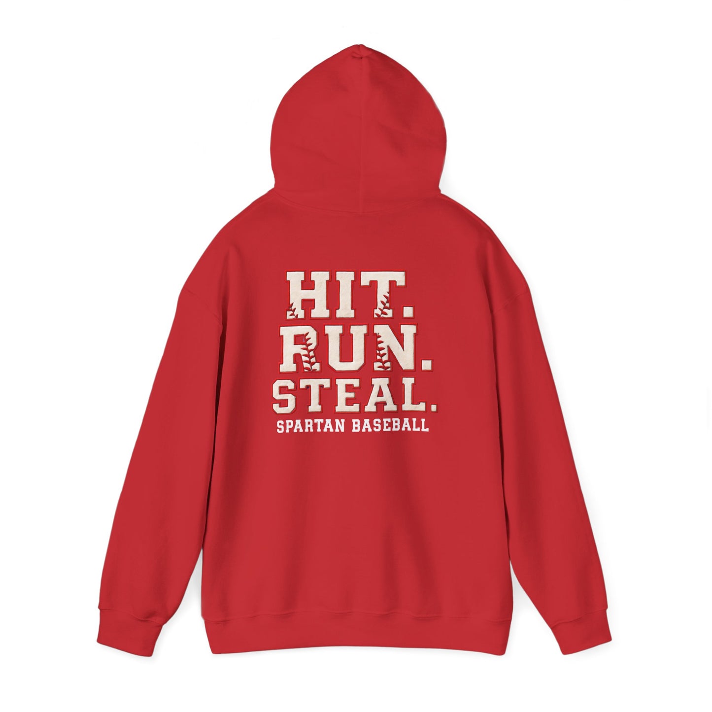 Run. Hit. Steal. Spartan Baseball Gildan Hoodie