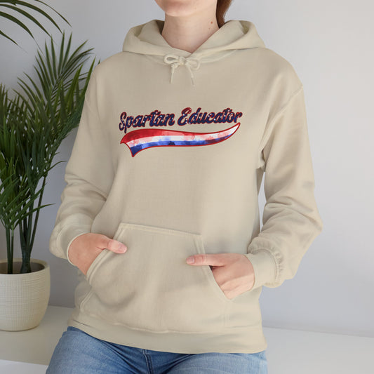 Spartan Educator Patriotic Design Gildan Hoodie