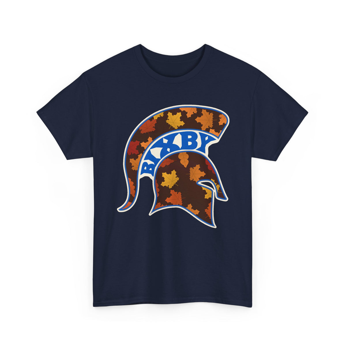 Bixby Spartans Fall Leaves Helmet Tee – Autumn Game Day Shirt