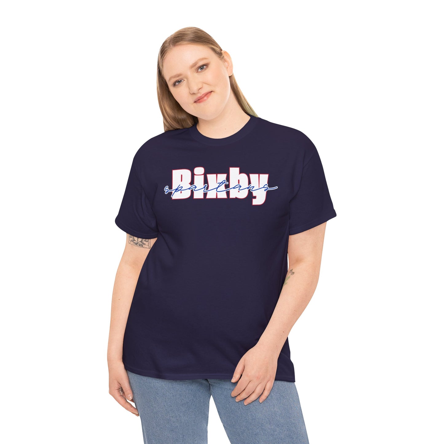 Bixby Spartans Cursive Gildan Tee