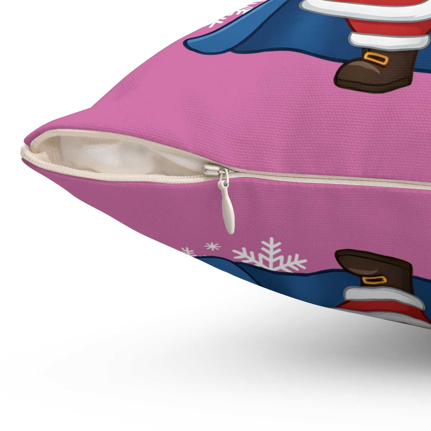 Spartan Santa Pink Christmas Pillow