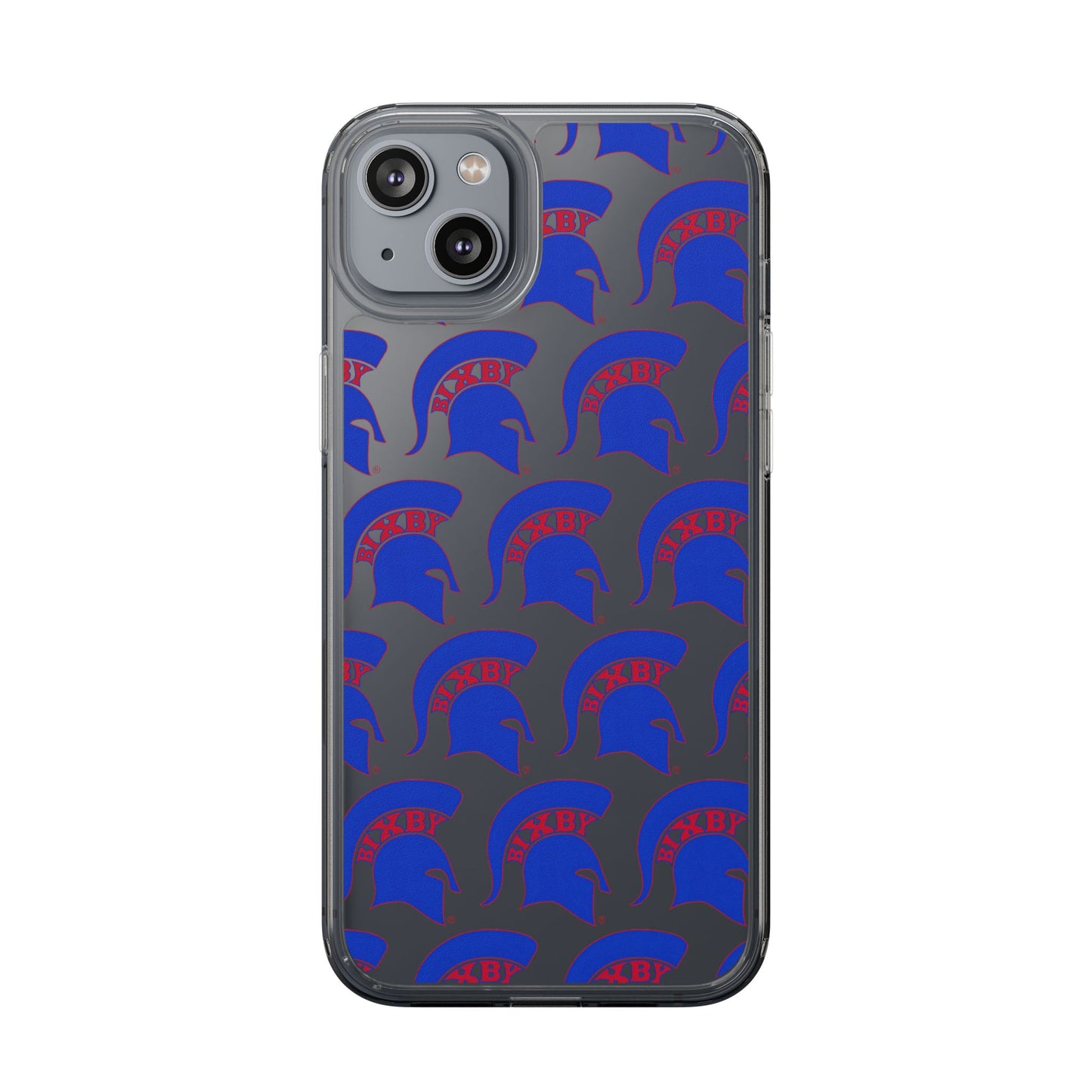 Spartan Blue Logo Clear Apple Phone Case