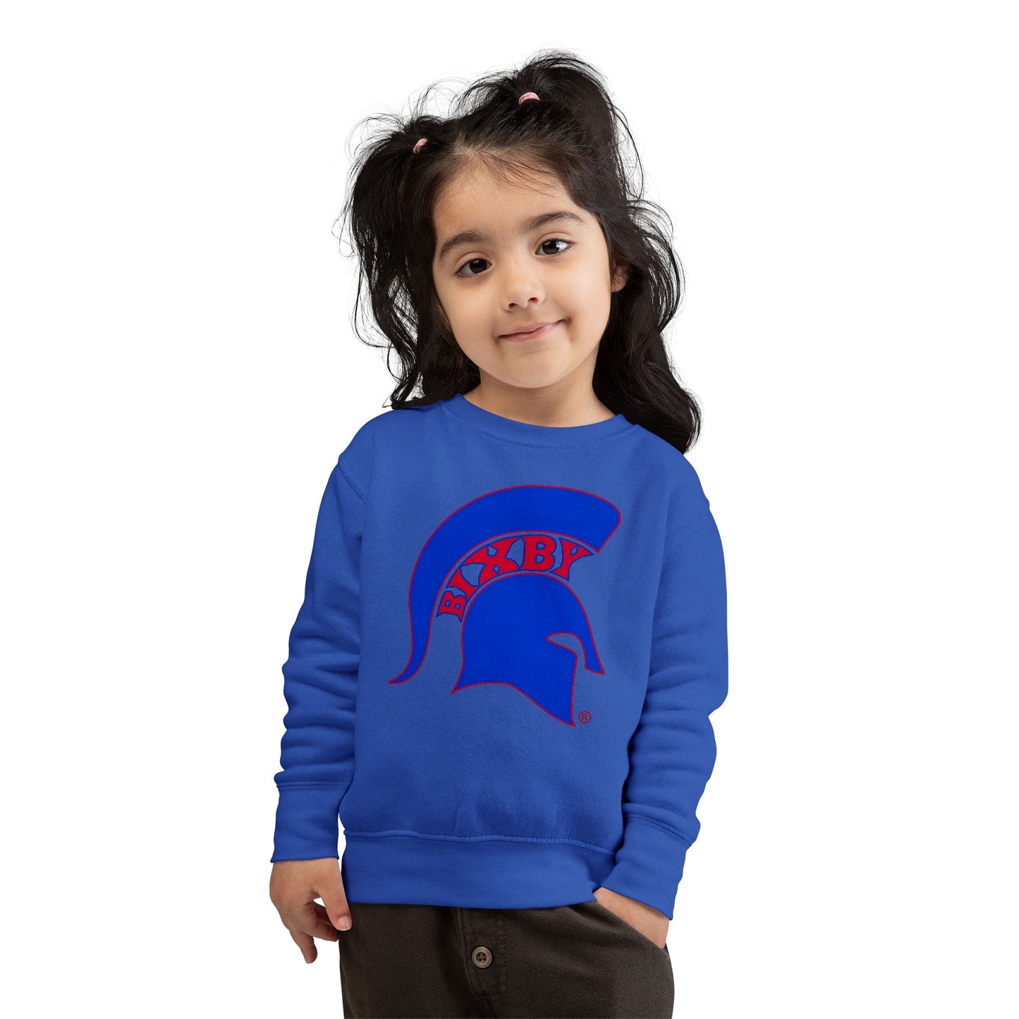 Bixby Spartan Blue Logo Toddler Rabbit Skins Sweatshirt