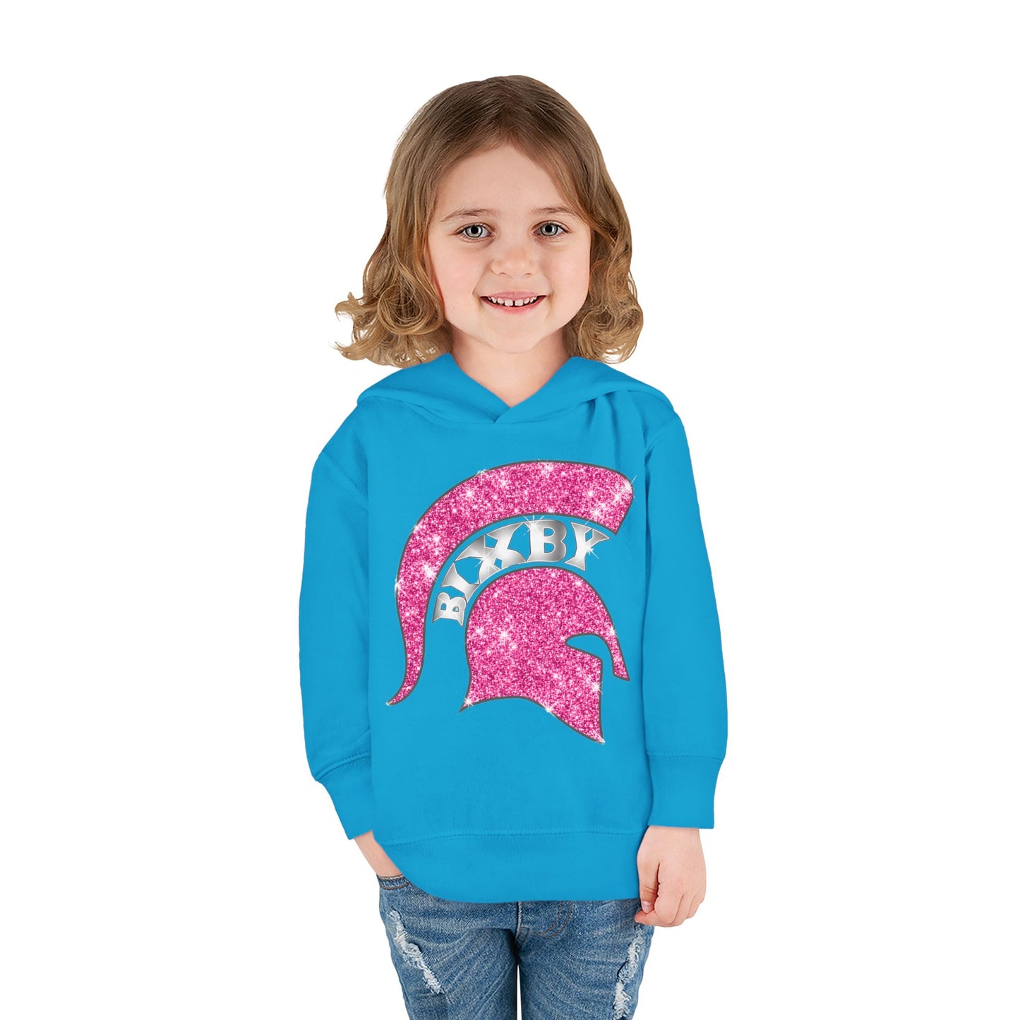 Bixby Spartans Pink Bling Toddler Rabbit Skins Hoodie