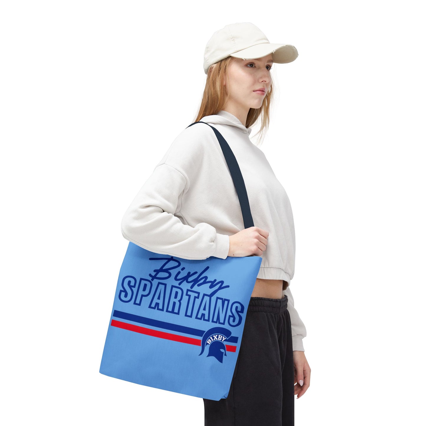 Bixby Spartans Blue Polyester Tote Bag