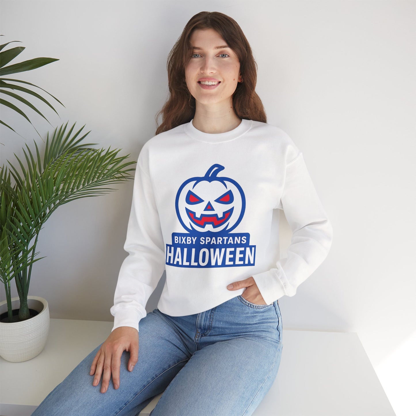 Bixby Spartans Halloween Gildan Sweatshirt