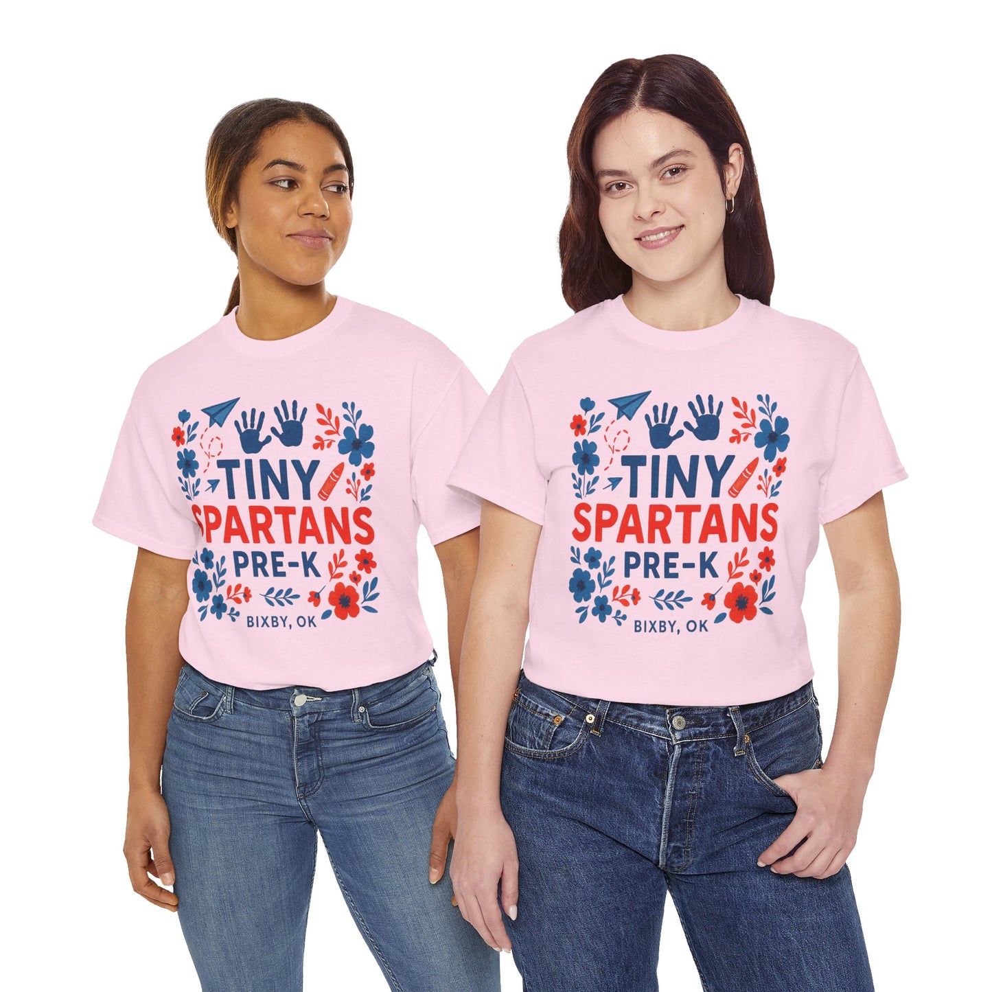 Floral Tiny Pre-K Spartan Gildan Tee