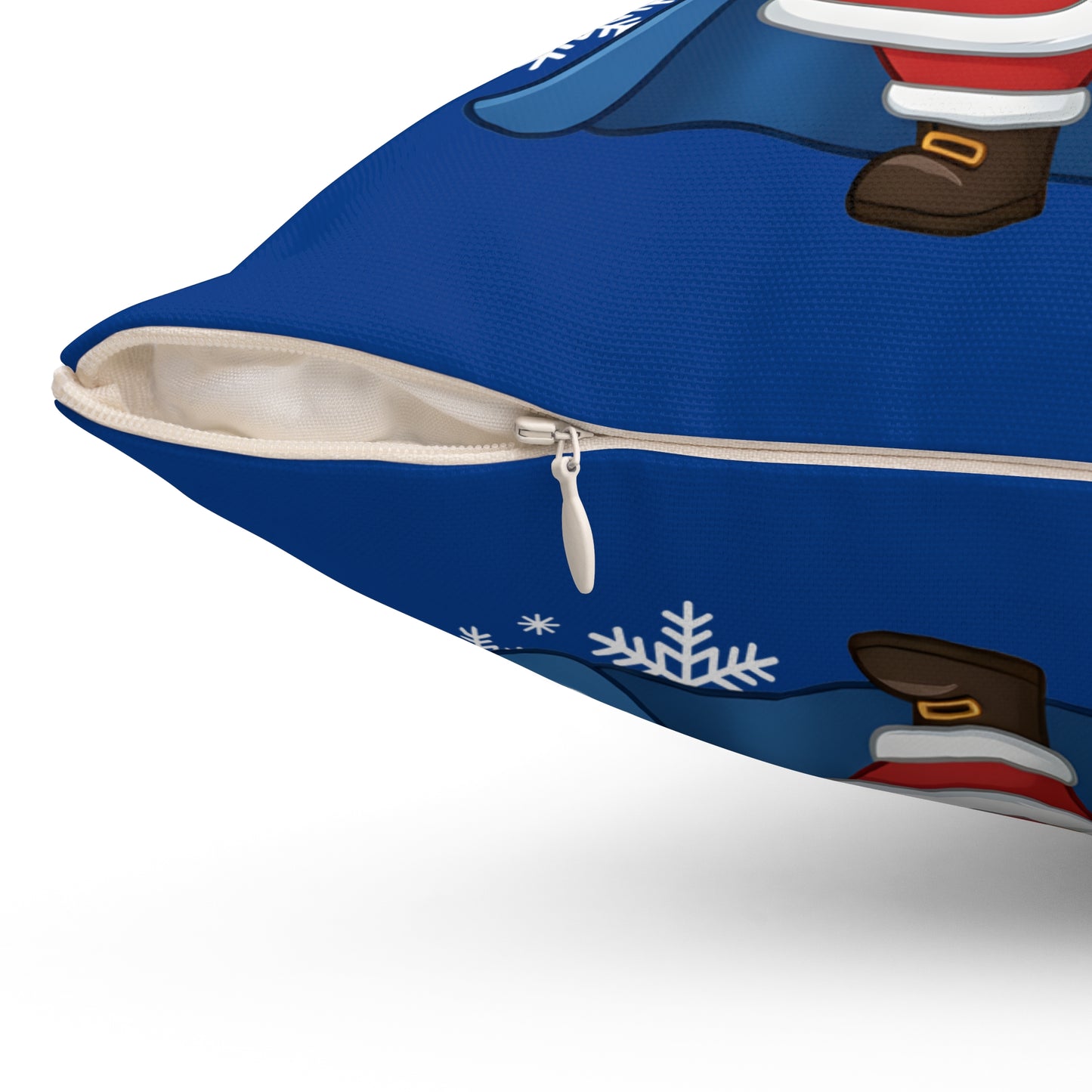 Spartan Santa Blue Christmas Pillow