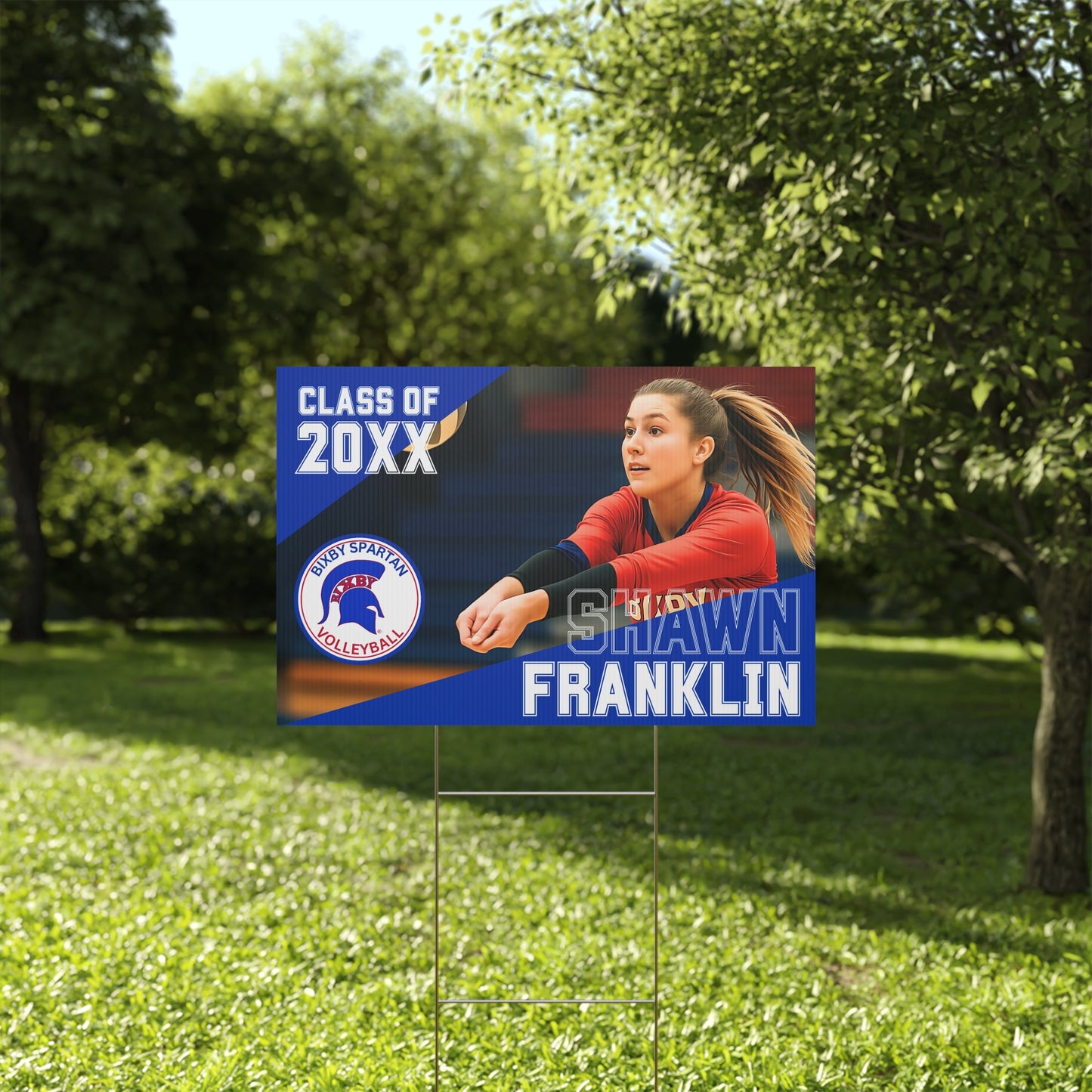 Bixby Spartan Volleyball Yard Sign