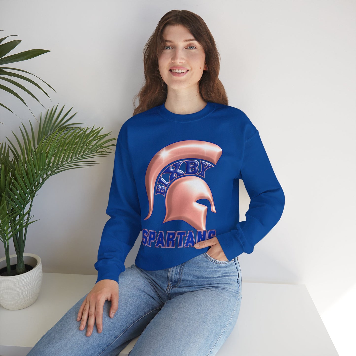 Bixby Spartan Metallic Rose Gold Gildan Sweatshirt