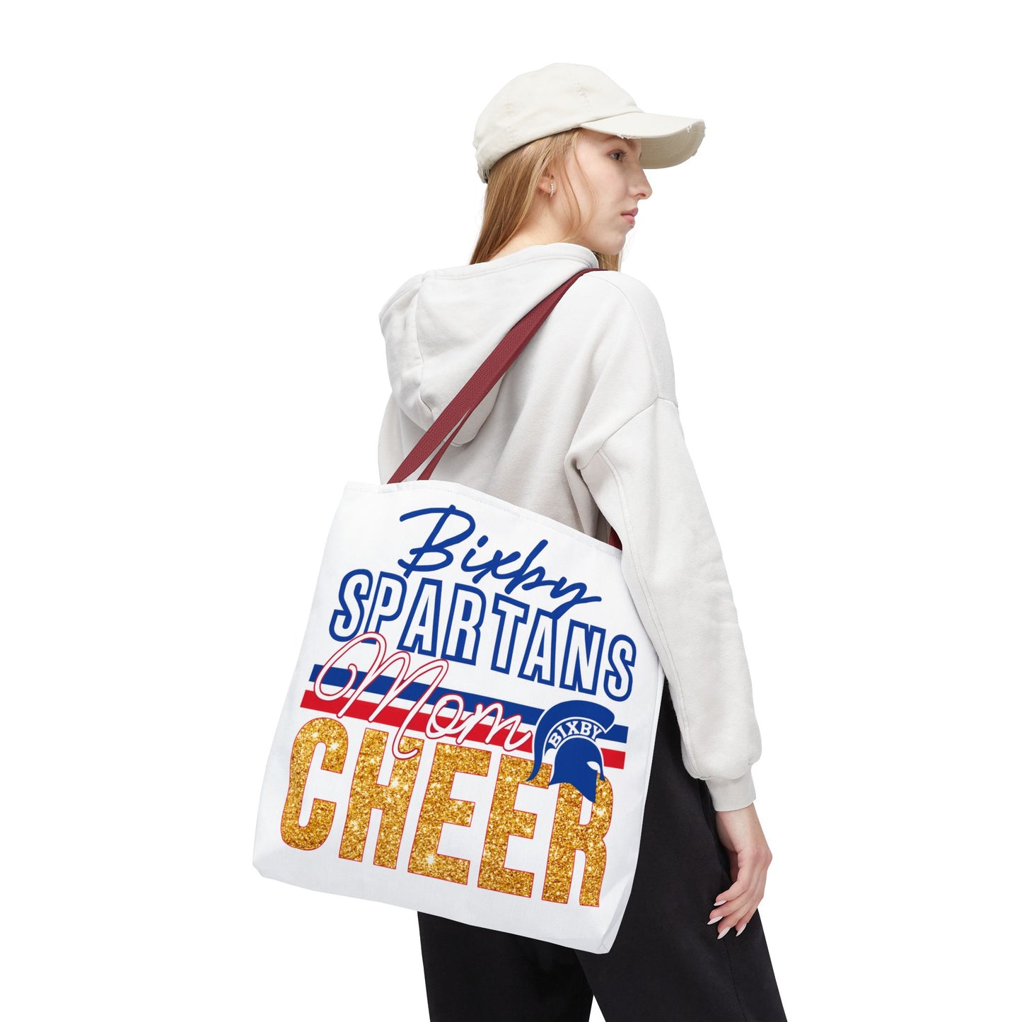Bixby Spartans Cheer Mom Polyester Tote Bag