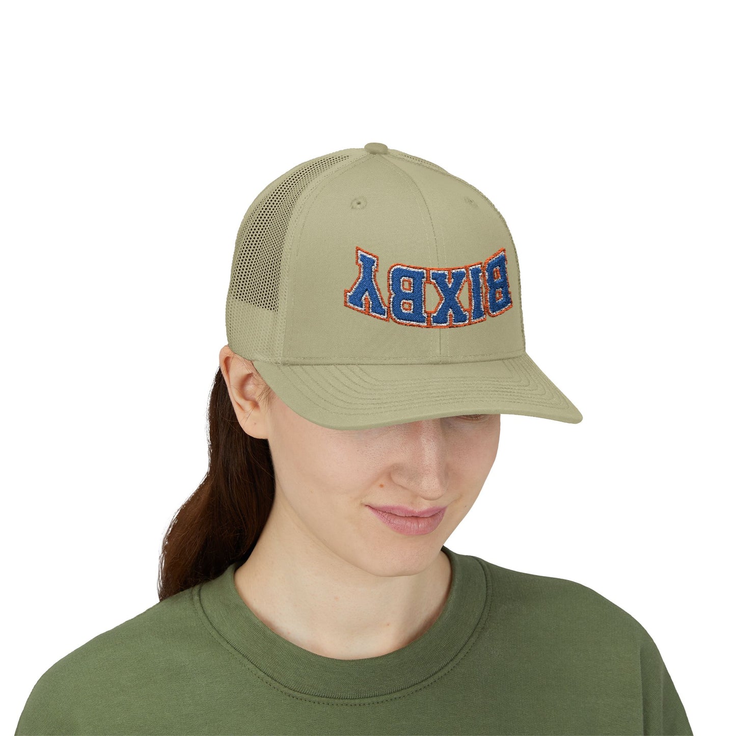 Upside-Down Embroidered Bixby Trucker Snapback