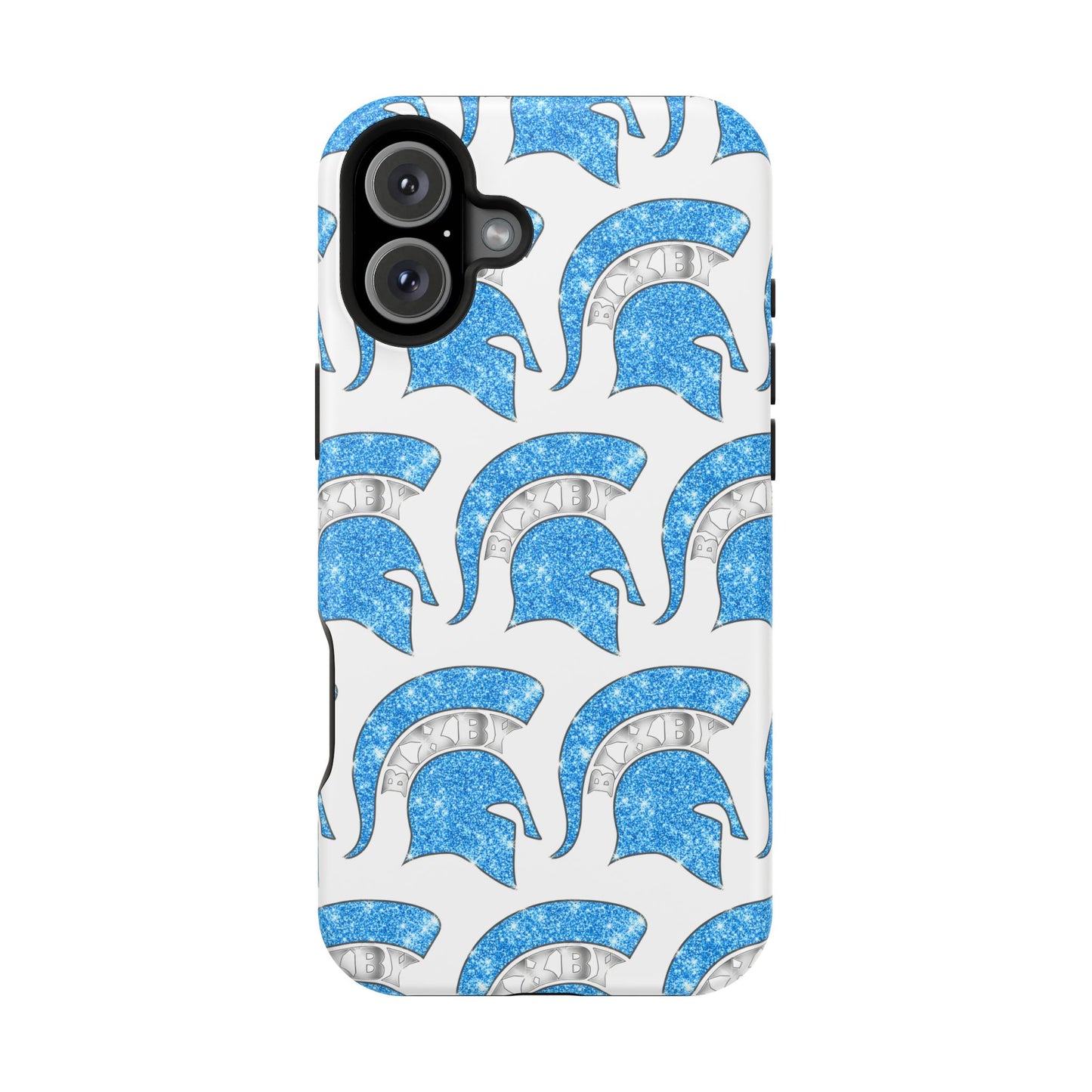 Bixby Spartan Blue Bling Logo Impact Resistant iPhone Case